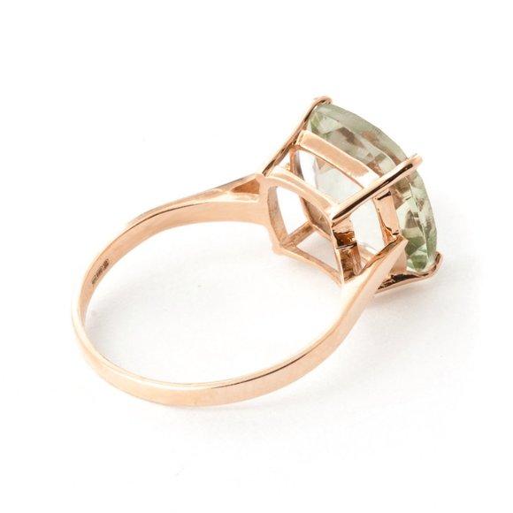 14K GOLD RING W CHECKERBOARD CUT GREEN AMETHYST - Picture 3 of 6